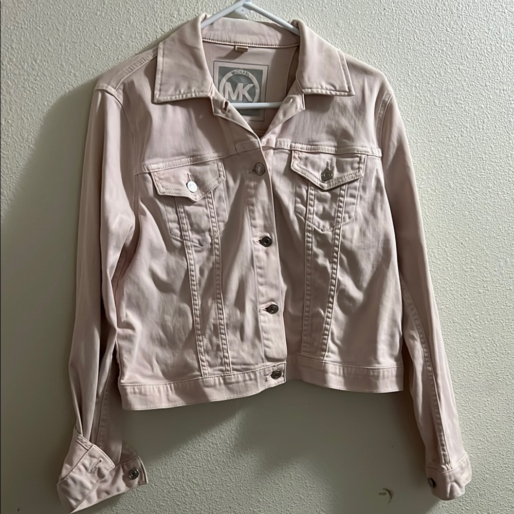 Michael Kors Pink Jean Jacket Cropped Style